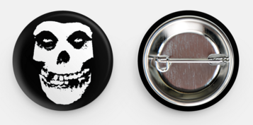 MISFITS SKULL BUTTON PIN