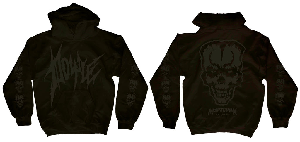"Black on Black” Doyle Skull Hoodie (pullover)