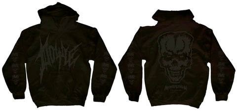 "Black on Black” Doyle Skull Hoodie (pullover)