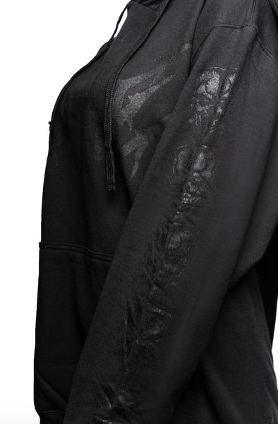 "Black on Black” Doyle Skull Hoodie (pullover)